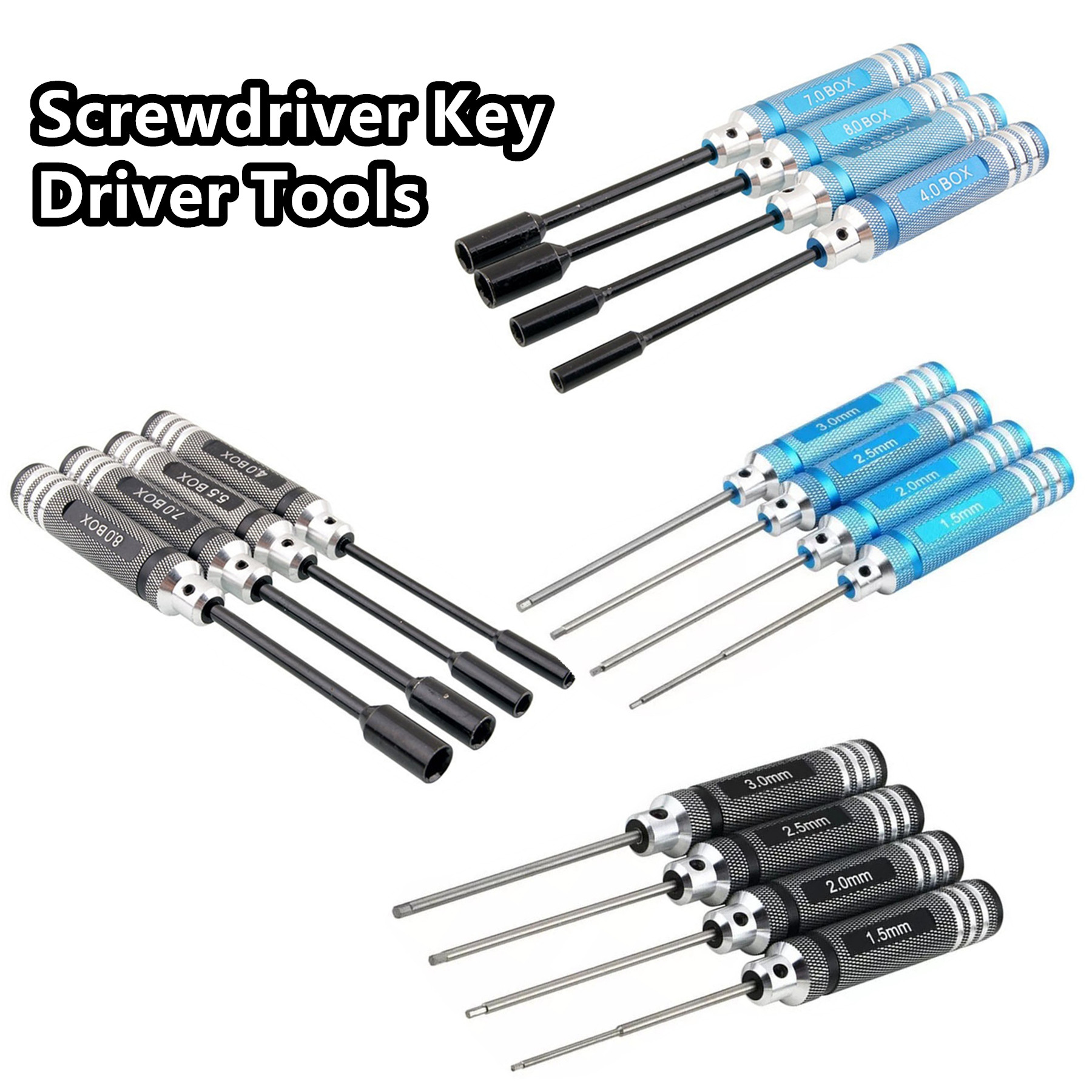 Rc Hobby Electric Screwdriver - 4 Adet Titanyum Altıgen Tornavida Seti