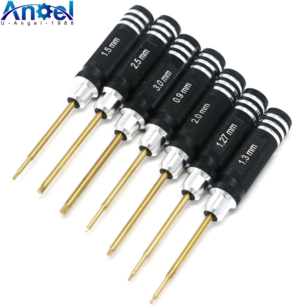 Rc Hobby Electric Screwdriver - 7 adet titanyum kaplama Mini hassas