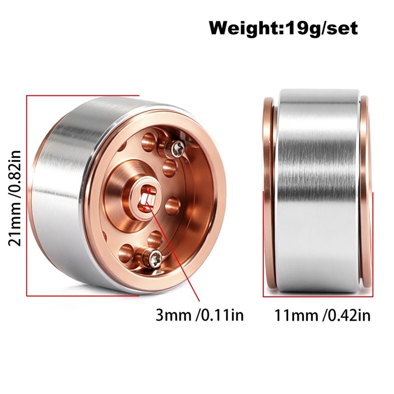 Wheel Rim Rc - A49K-1/30 SCX30 0.7 İnç Negatif Ofset