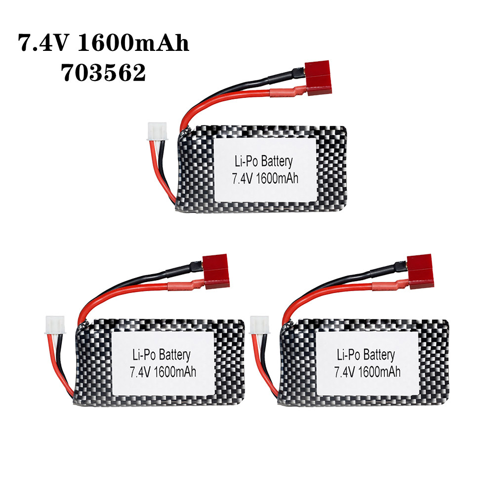 Rc Hobby Vehicles - 1/2/3 adet/grup 7.4v 1600mah 703562 25C