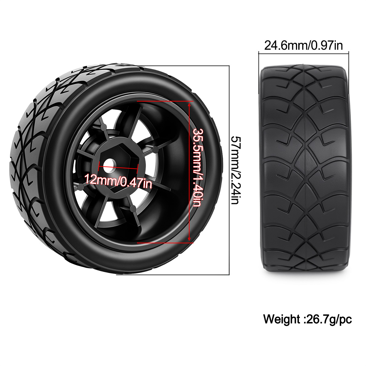 57MM Kauçuk Lastik Plastik Jan - Wheel Rim Rc incelemesi ve fiyatı